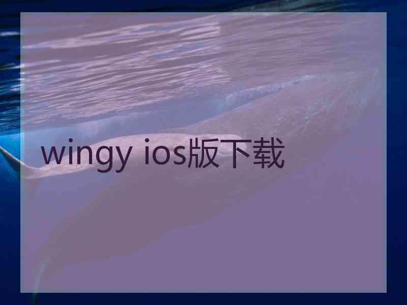 wingy ios版下载