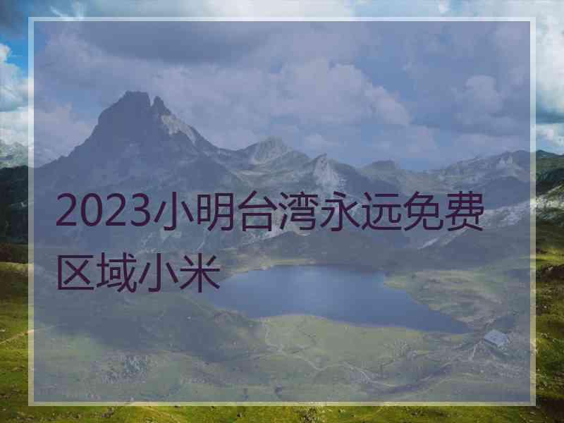 2023小明台湾永远免费区域小米