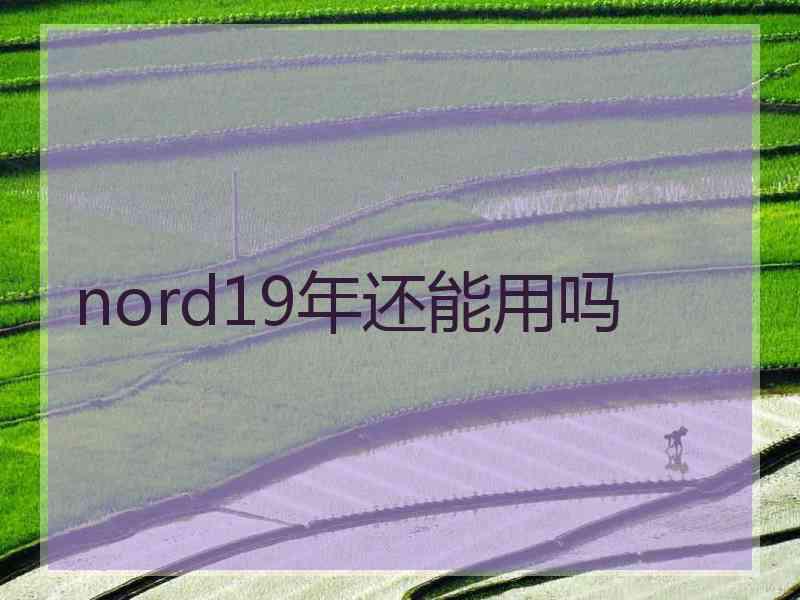 nord19年还能用吗