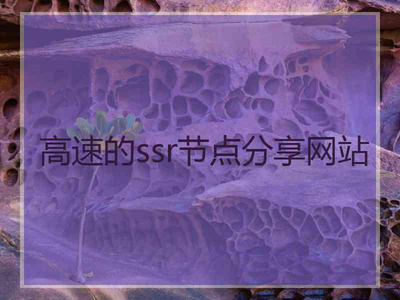 高速的ssr节点分享网站