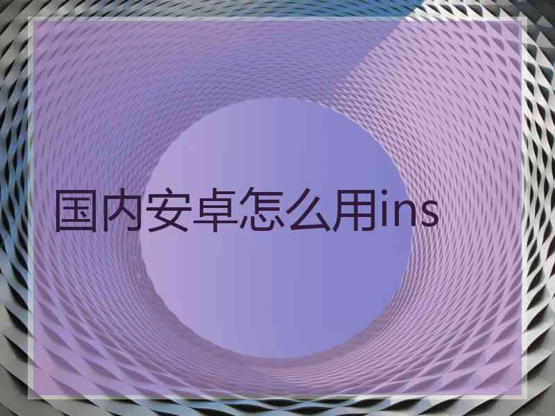 国内安卓怎么用ins