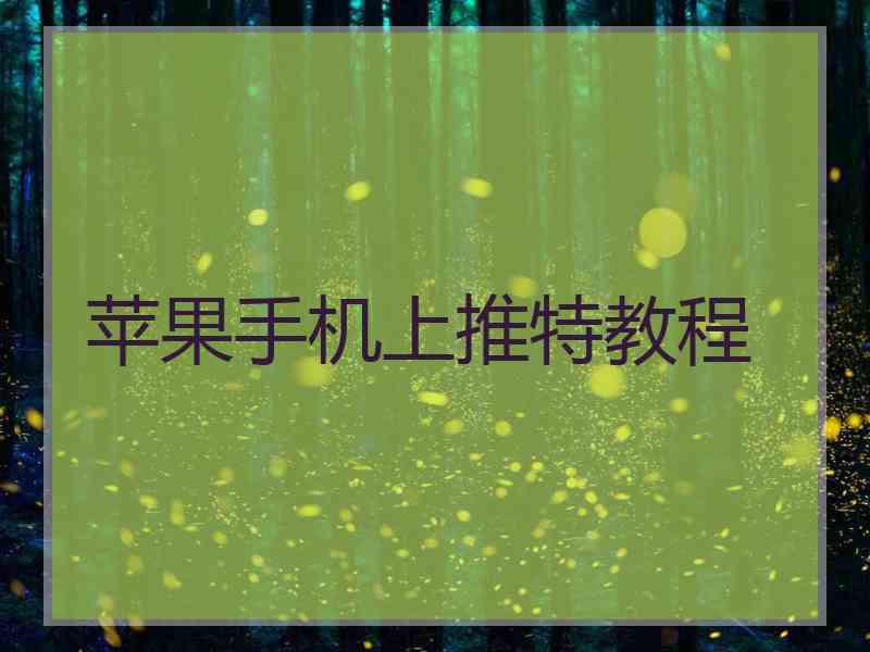 苹果手机上推特教程