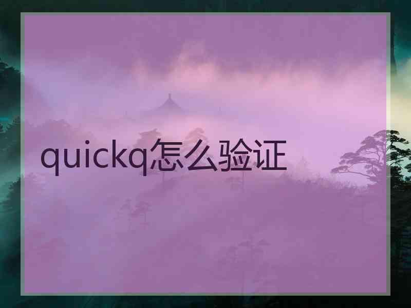 quickq怎么验证