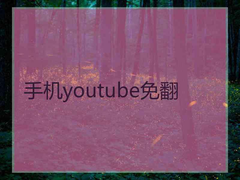 手机youtube免翻