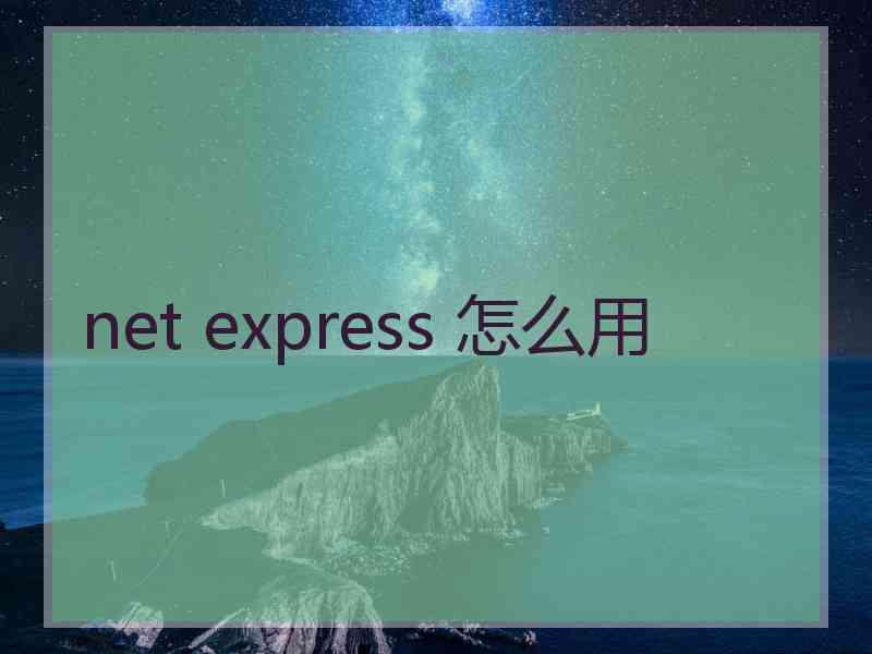 net express 怎么用