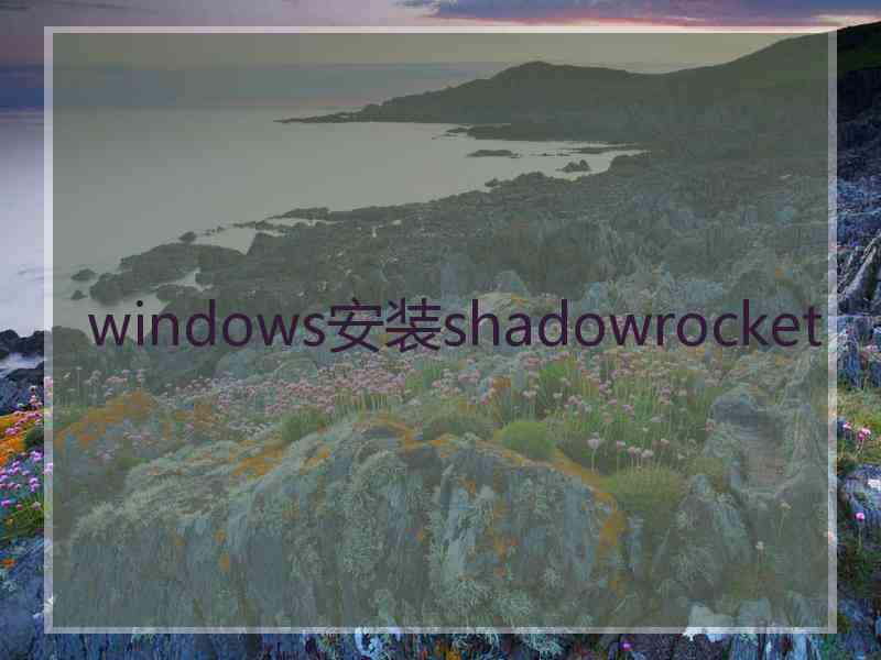 windows安装shadowrocket