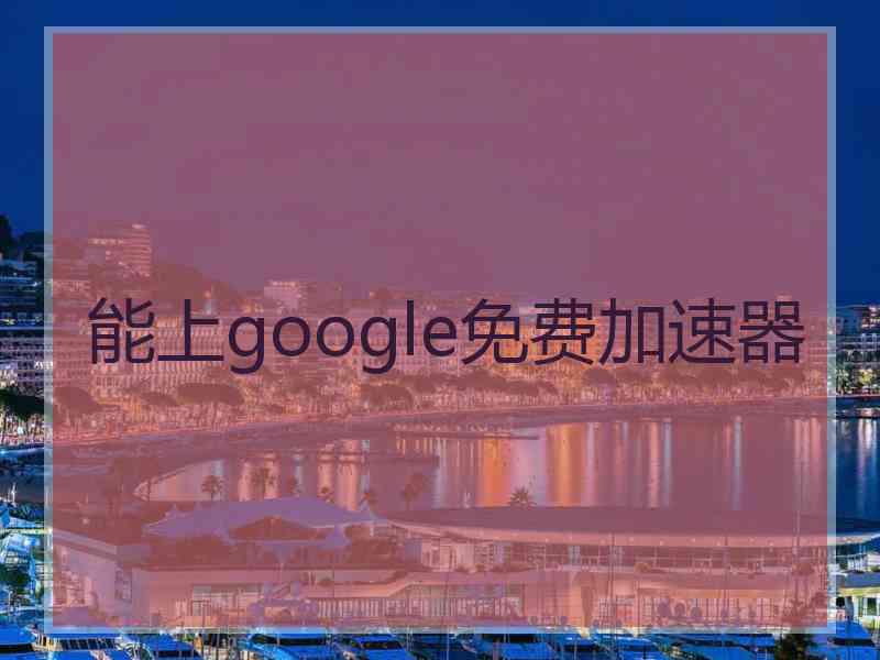 能上google免费加速器