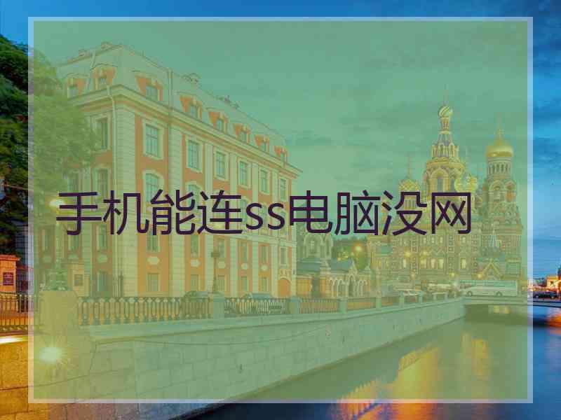 手机能连ss电脑没网