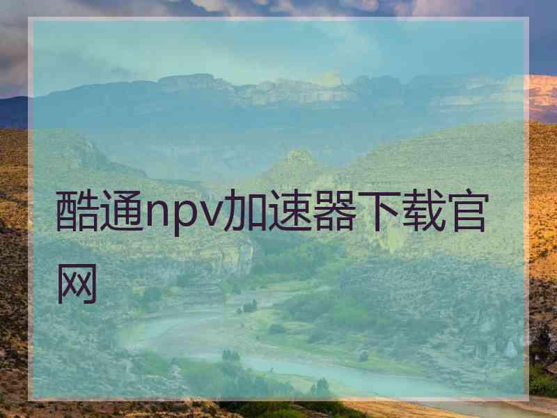 酷通npv加速器下载官网