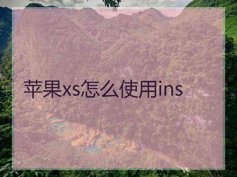 苹果xs怎么使用ins