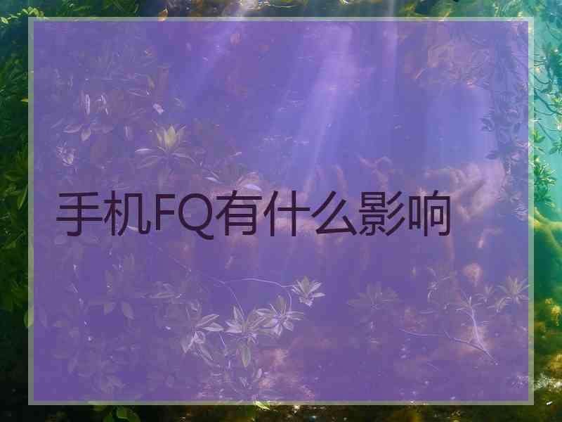 手机FQ有什么影响