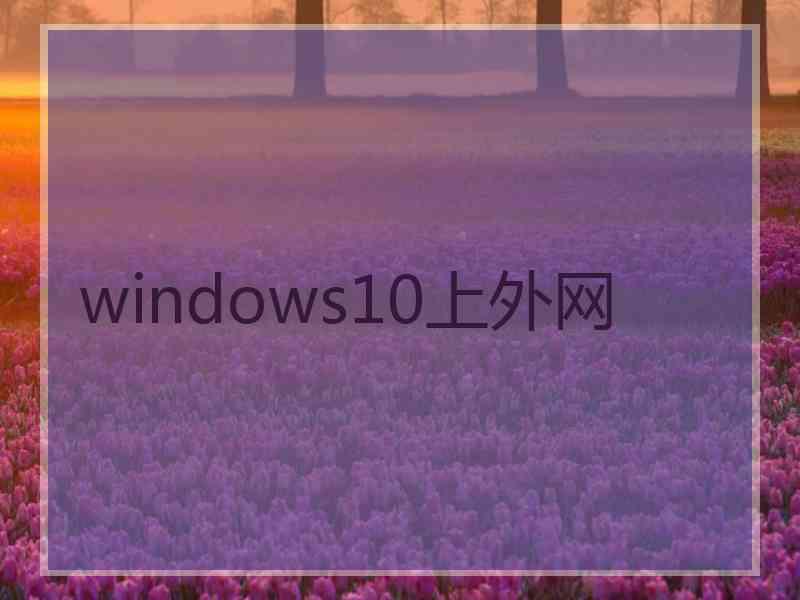 windows10上外网