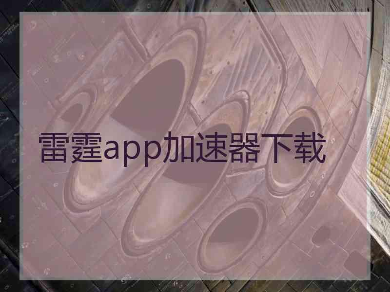 雷霆app加速器下载